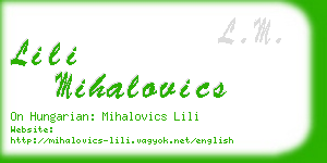 lili mihalovics business card